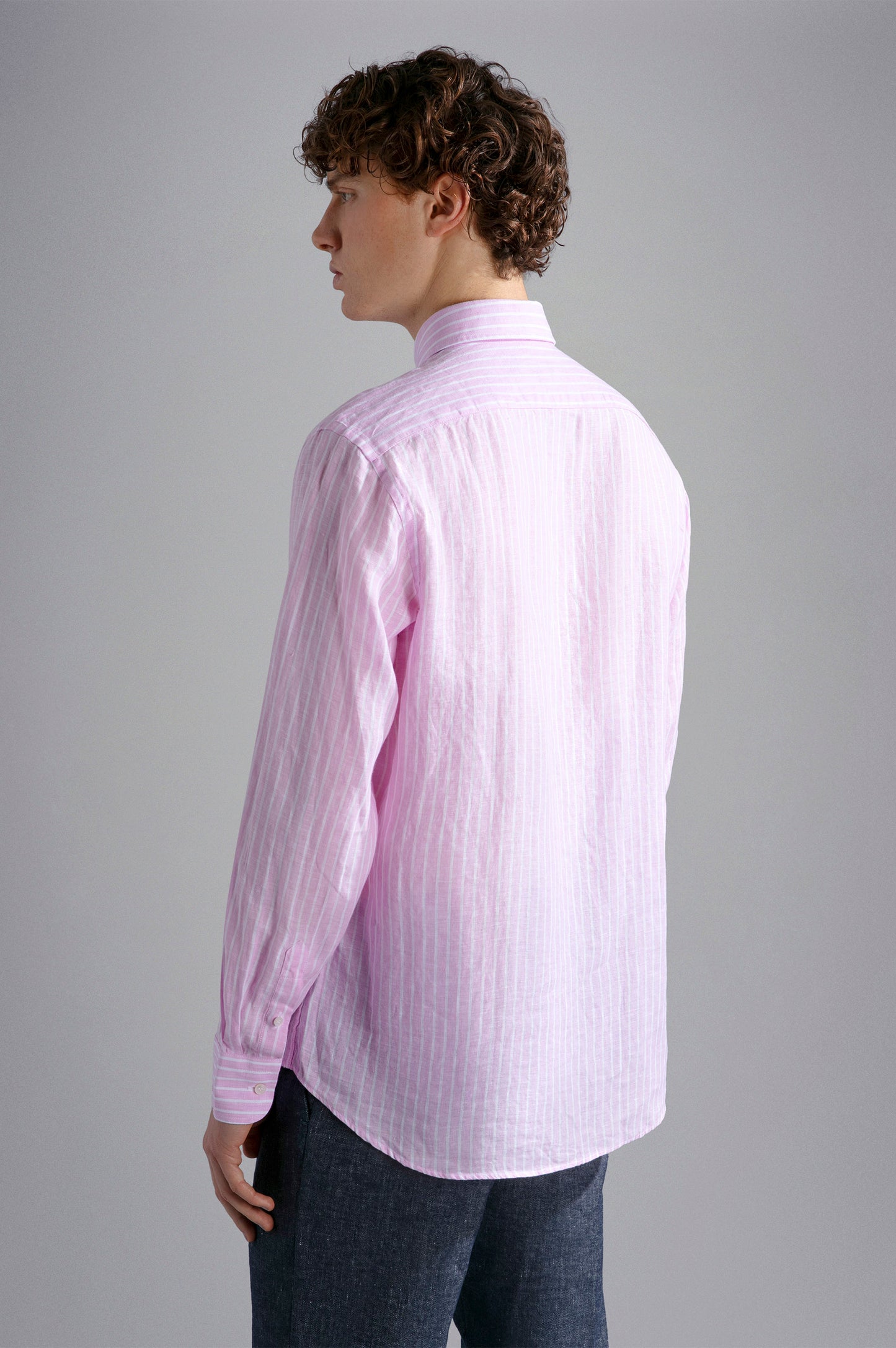 Paul & Shark Linen BD Shirt Pink Stripe