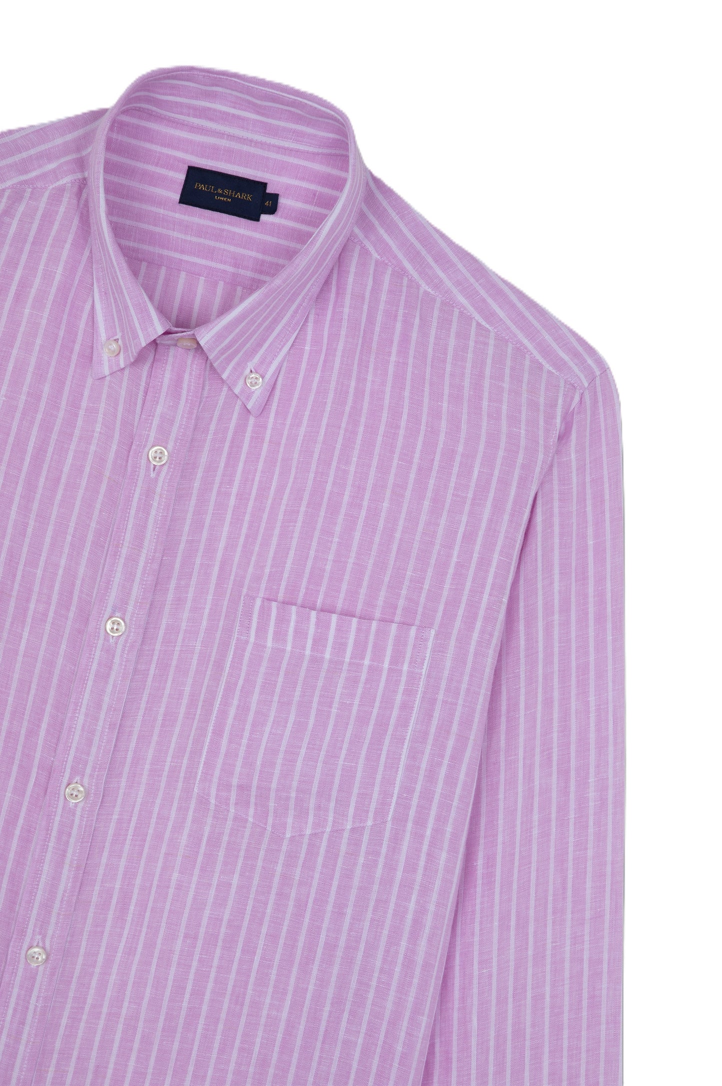 Paul & Shark Linen BD Shirt Pink Stripe