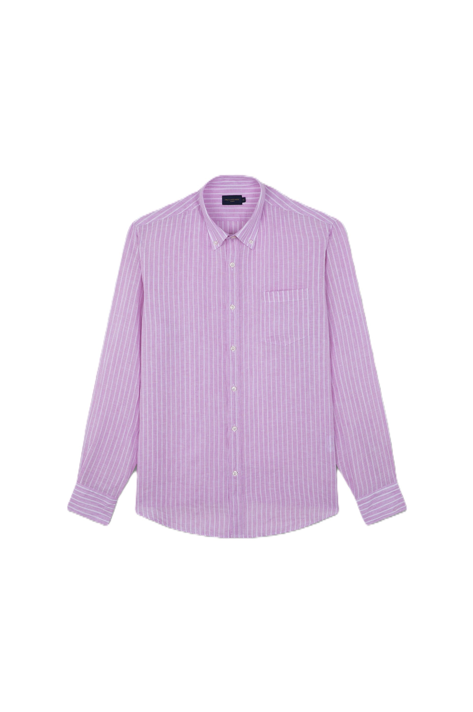 Paul & Shark Linen BD Shirt Pink Stripe