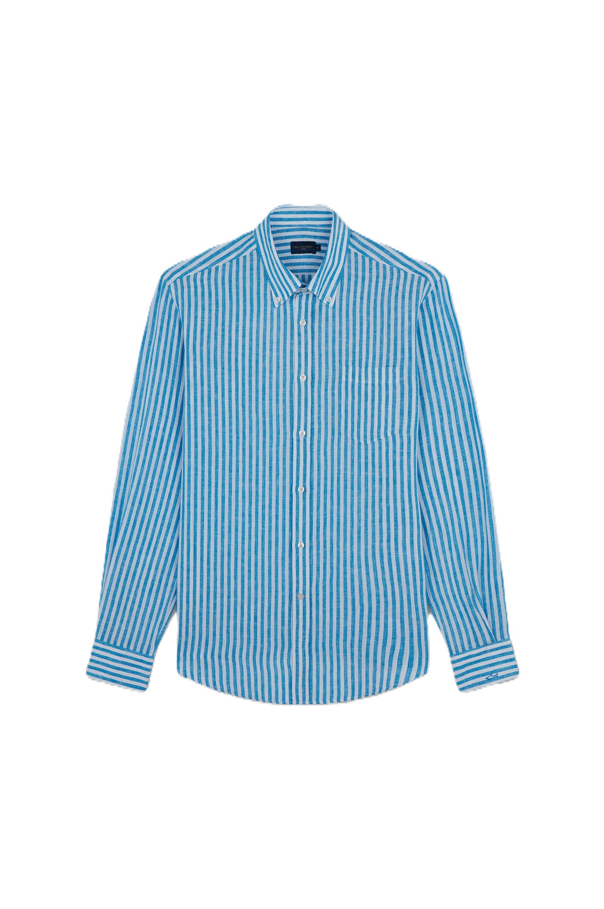 Paul & Shark Linen BD Shirt Blue Stripe