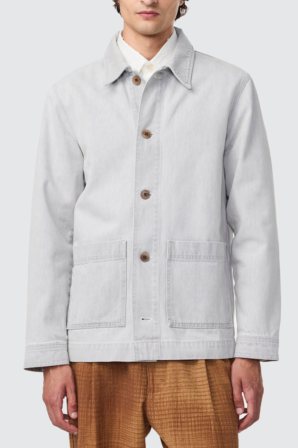 NN07 Ollie Overshirt Light Grey Denim