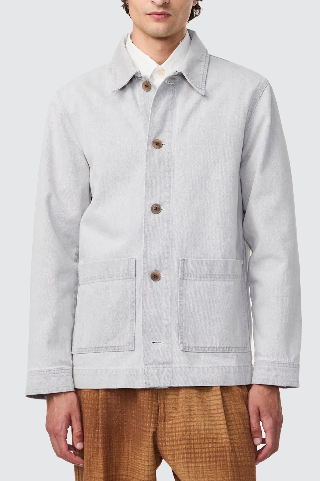NN07 Ollie Overshirt Light Grey Denim