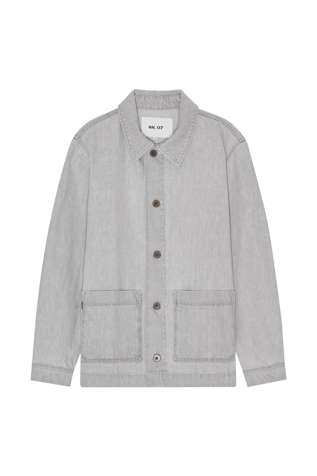 NN07 Ollie Overshirt Light Grey Denim