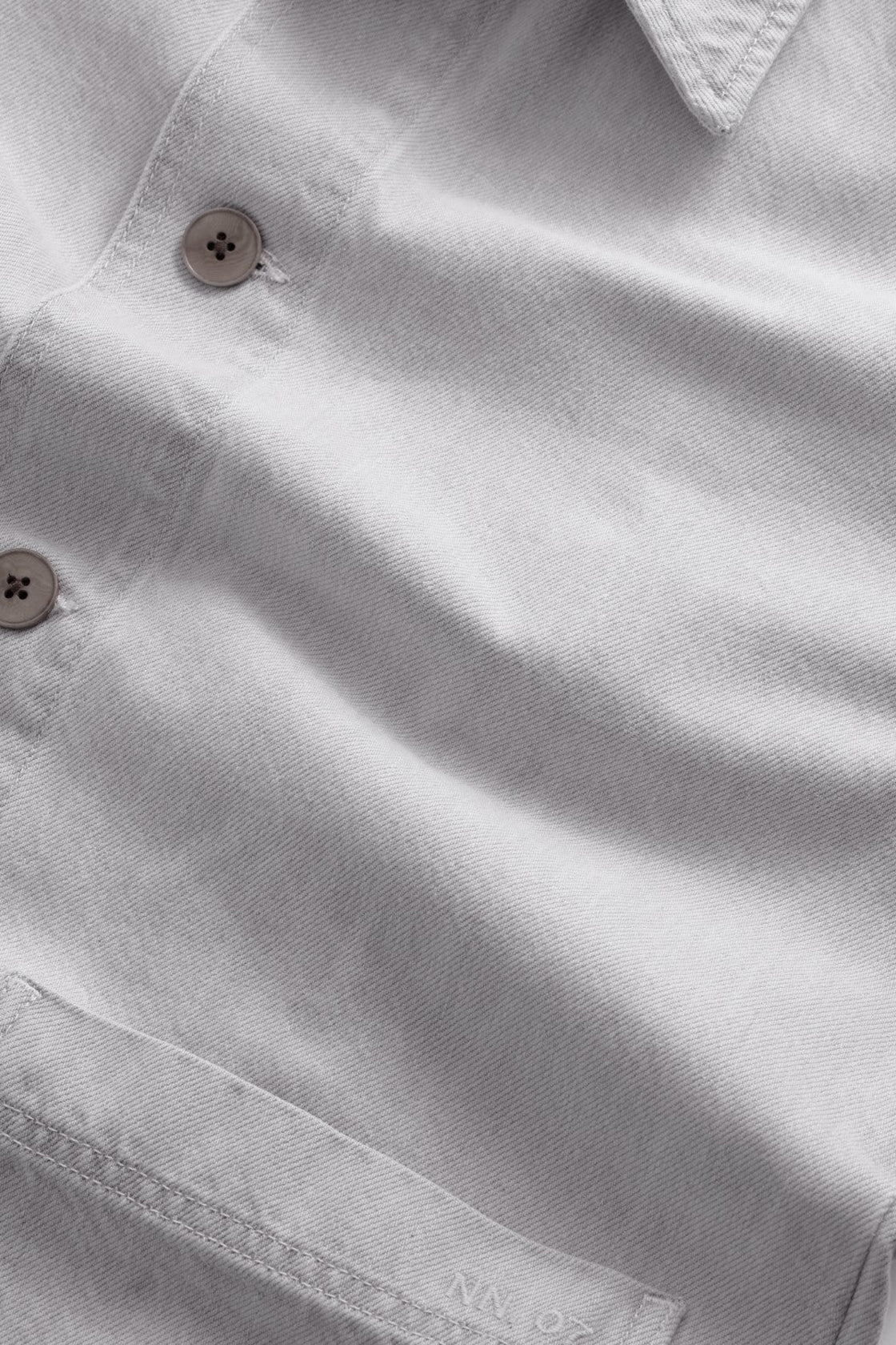 NN07 Ollie Overshirt Light Grey Denim