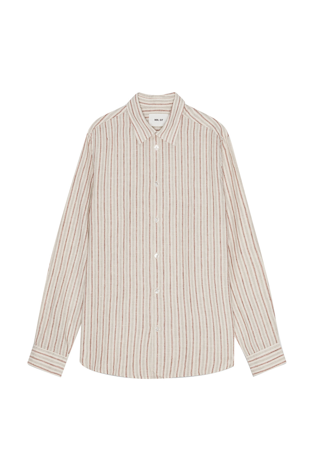 NN07 Enzo LS Shirt Brown Stripe