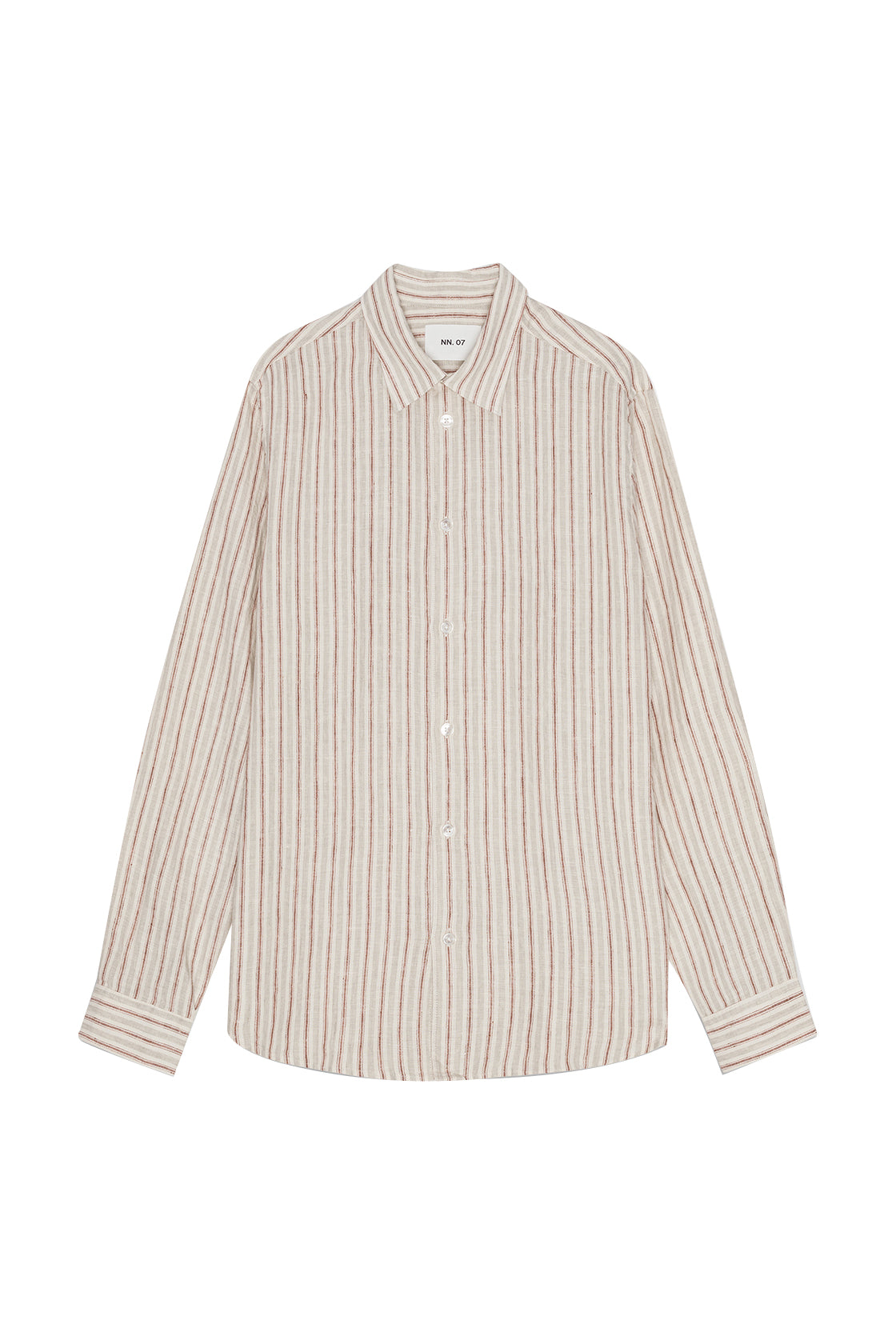 NN07 Enzo LS Shirt Brown Stripe
