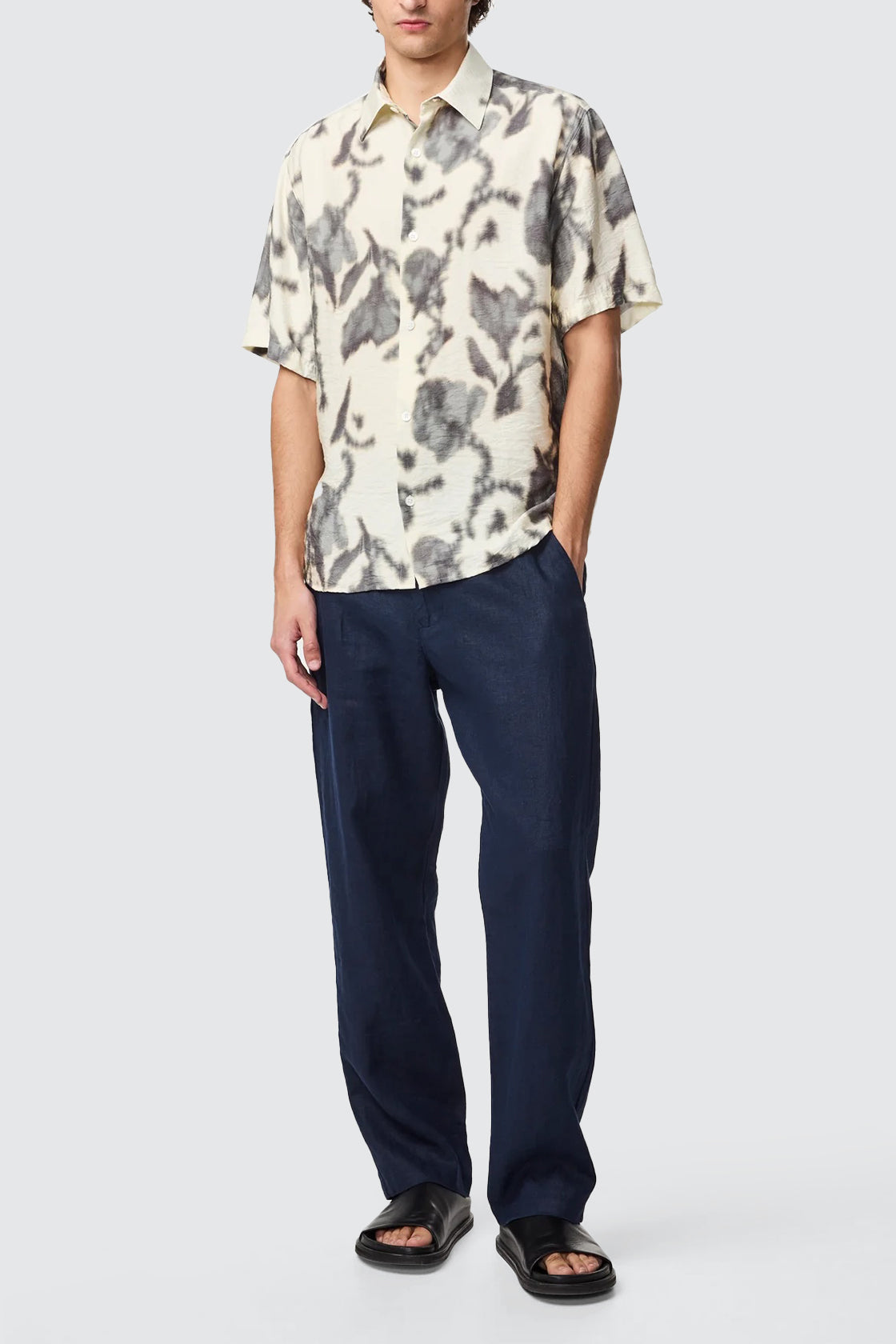 NN07 Freddy SS Shirt Ecru Print