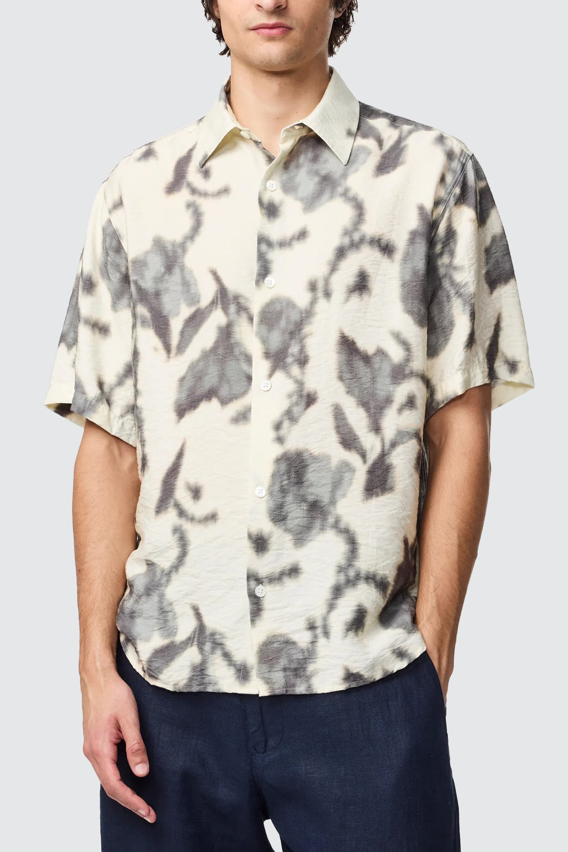 NN07 Freddy SS Shirt Ecru Print