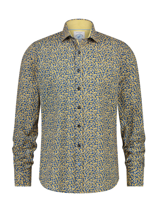 A Fish Named Fred Min. Flower LS Shirt Yellow