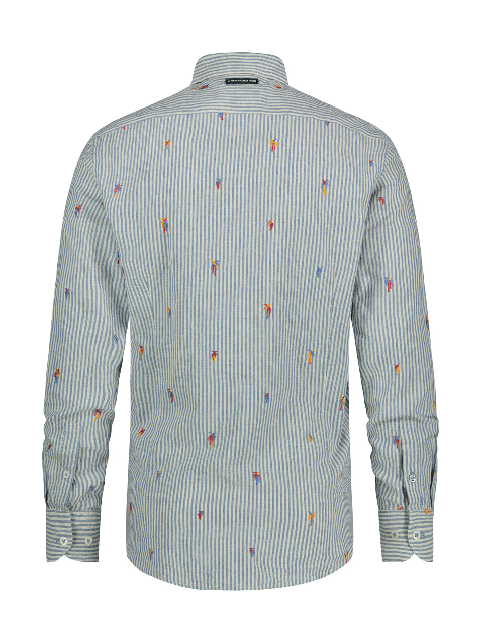 A Fish Named Fred Stripe Emb. LS Shirt Cobalt