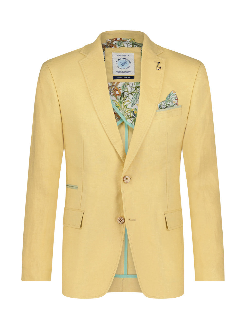 A Fish Named Fred Yellow Linen Sports Coat