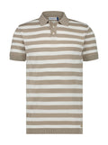 A Fish Named Fred Knit SS Polo Beige Stripe