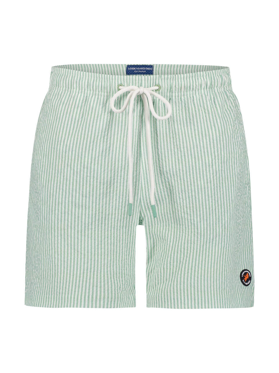 A Fish Named Fred Seersucker Swim Shorts Serenity