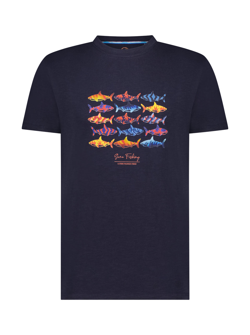 A Fish Named Fred Sharks SS Tee Navy