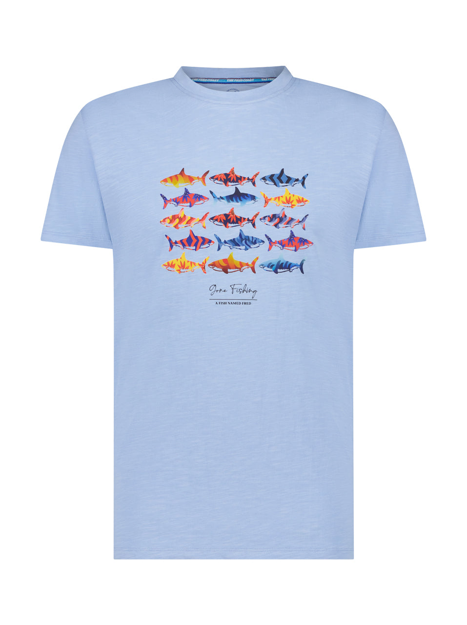 A Fish Named Fred Sharks SS Tee Lt Blue