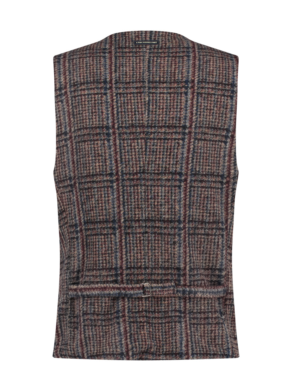 A Fish Named Fred Tweed Look Waistcoat Red / Navy
