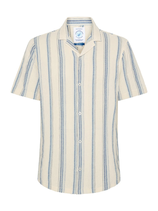 A Fish Named Fred SS Casual Shirt Stripe Cobalt