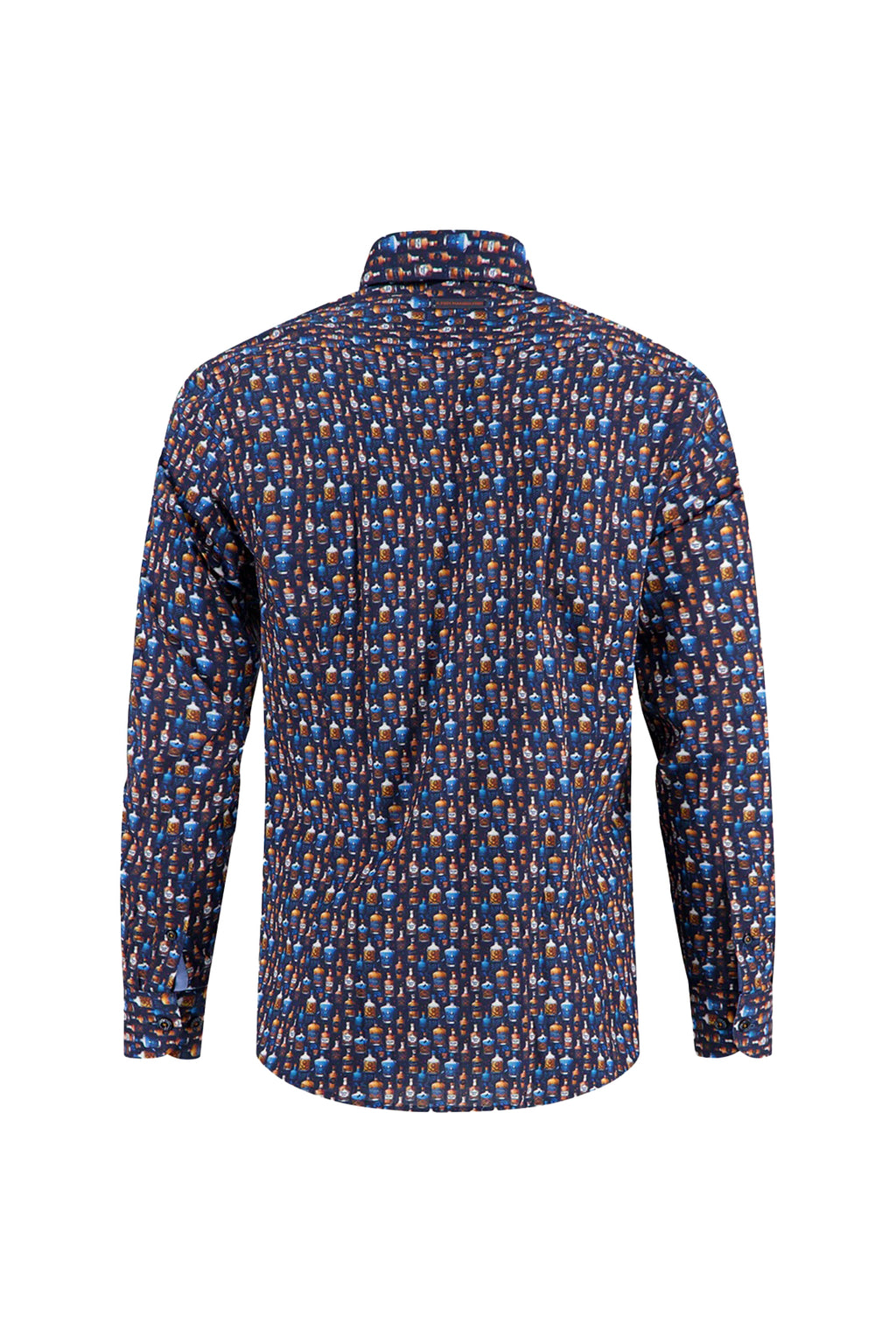 A Fish Named Fred Bottle Row LS Shirt Navy