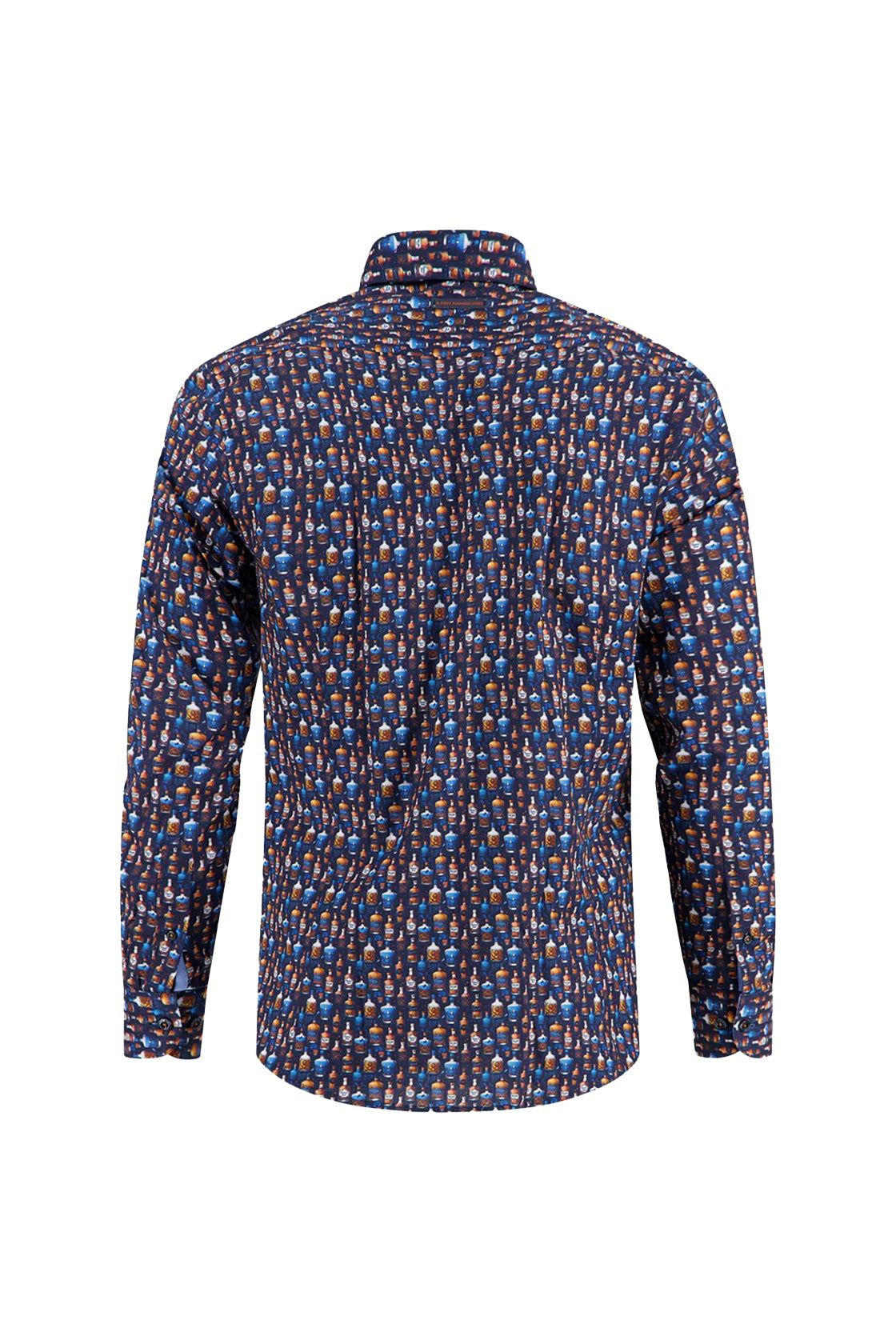 A Fish Named Fred Bottle Row LS Shirt Navy