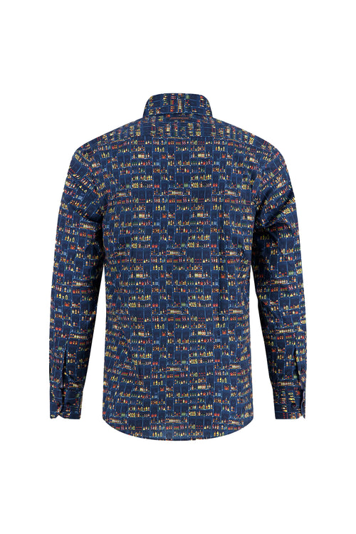A Fish Named Fred Liquor Store LS Shirt Navy