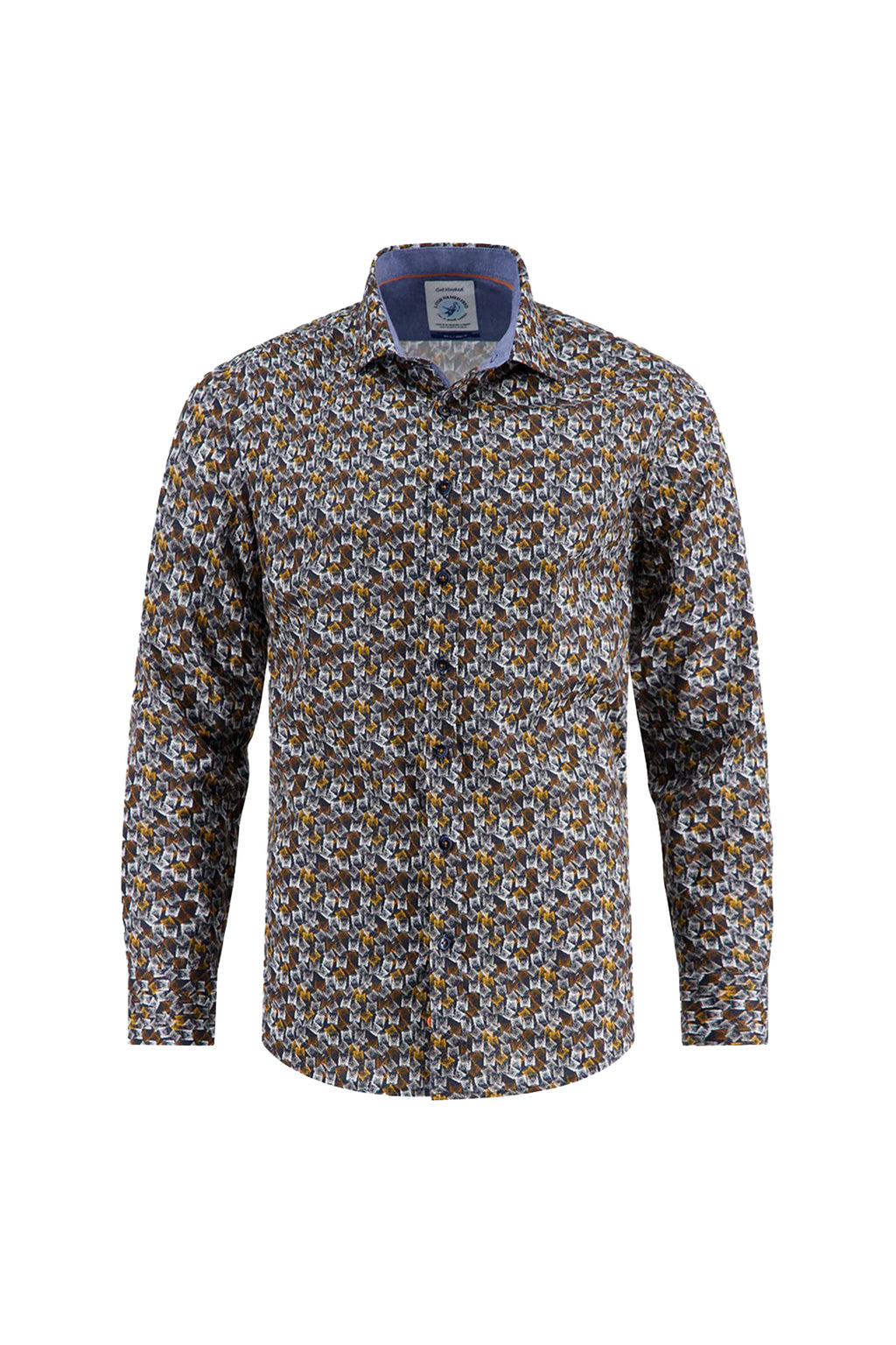 A Fish Named Fred Tumbling Glass LS Shirt Mustard
