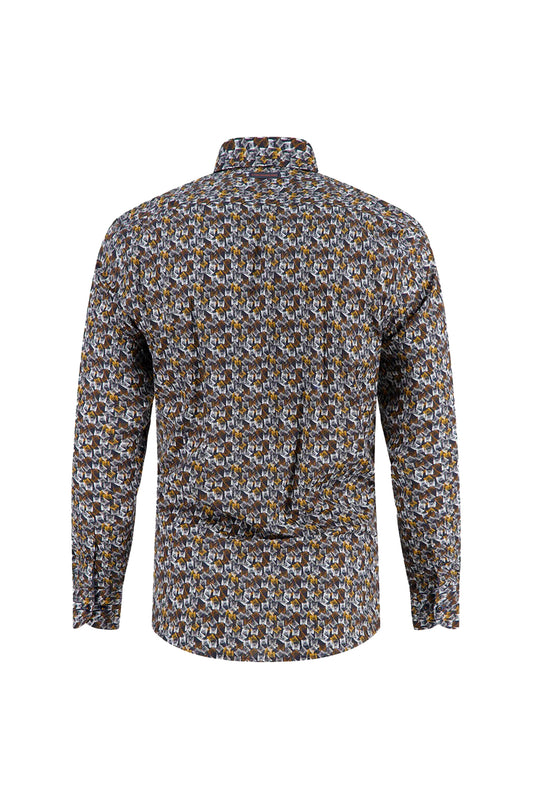 A Fish Named Fred Tumbling Glass LS Shirt Mustard