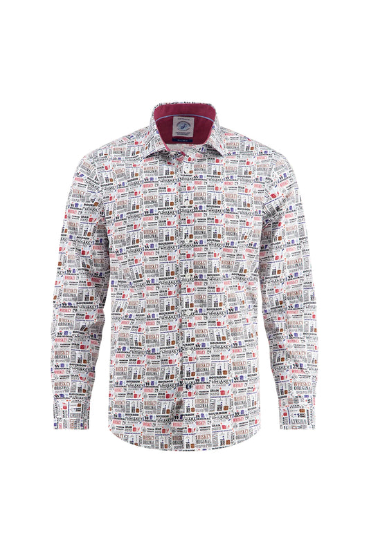 A Fish Named Fred Liquor Text LS Shirt Off-White