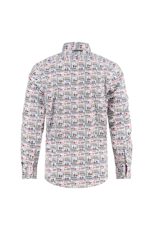 A Fish Named Fred Liquor Text LS Shirt Off-White