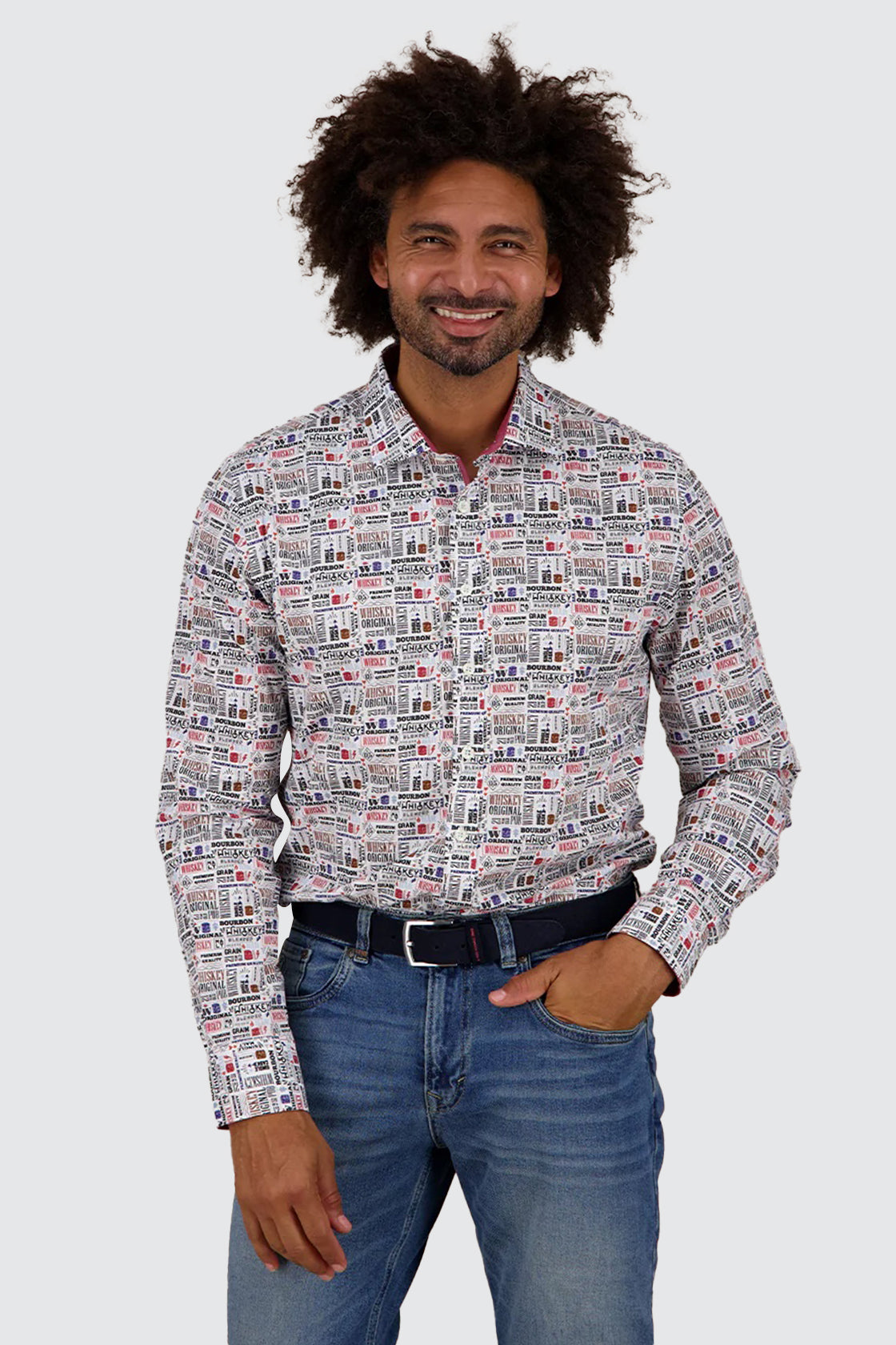 A Fish Named Fred Liquor Text LS Shirt Off-White