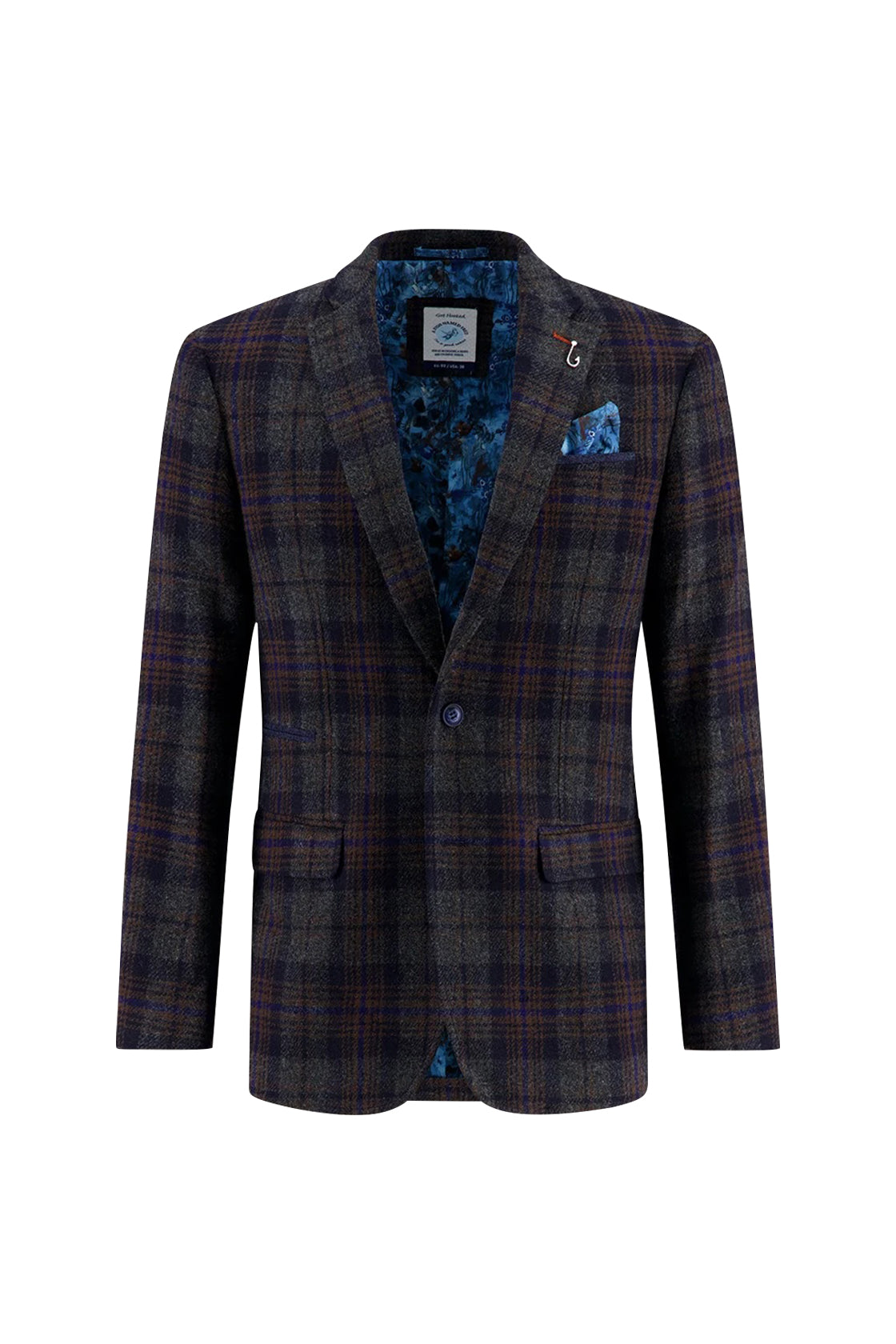 A Fish Named Fred Tartan Wool Sportscoat Navy