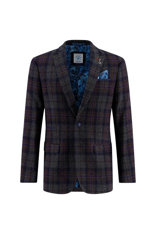 A Fish Named Fred Tartan Wool Sportscoat Navy