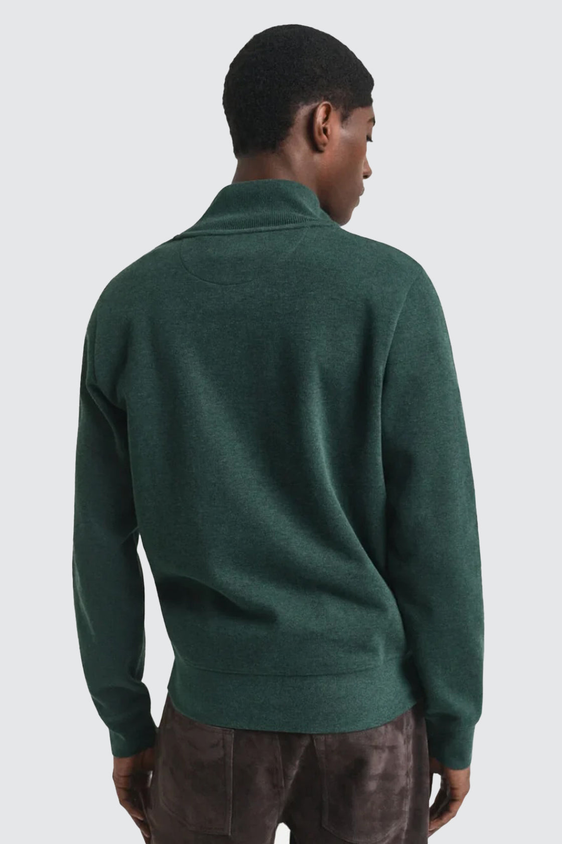 Gant Sacker Rib Half Zip Sweat Tartan Green