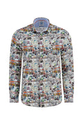 A Fish Named Fred Sketch LS Casual Shirt Multi