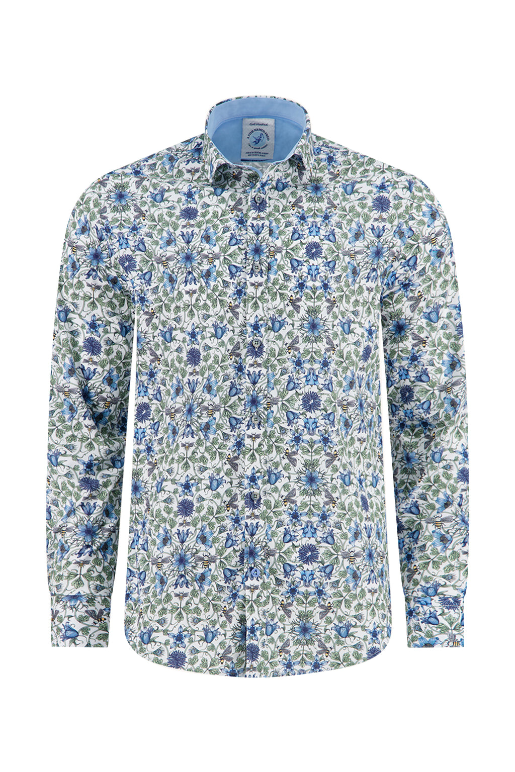 A Fish Named Fred Art Nouveau LS Casual Shirt Cobalt