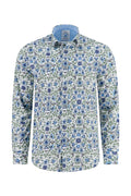 A Fish Named Fred Art Nouveau LS Casual Shirt Cobalt