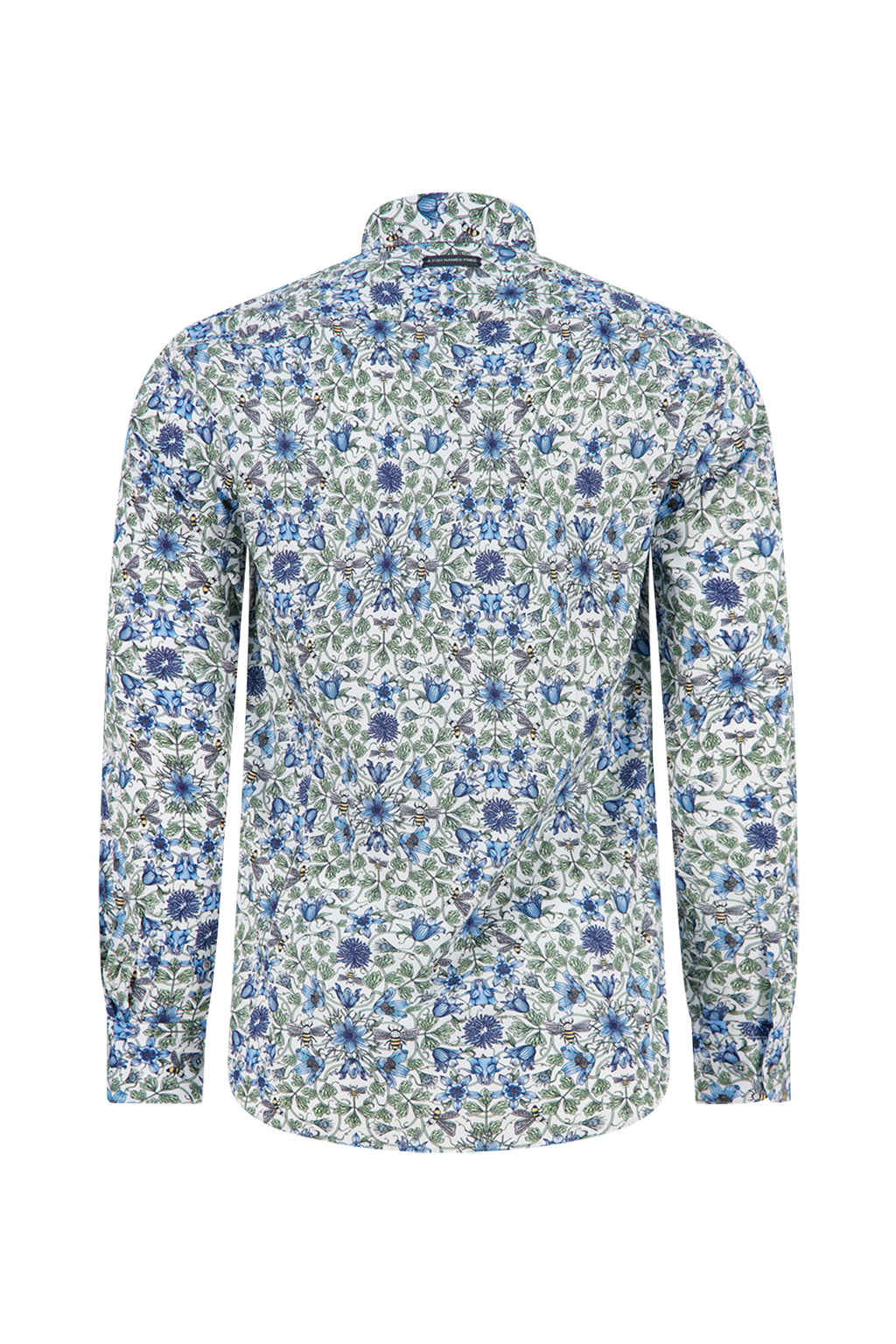 A Fish Named Fred Art Nouveau LS Casual Shirt Cobalt