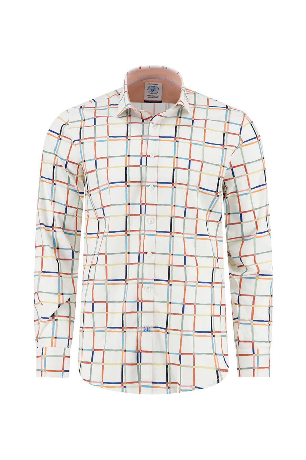 A Fish Named Fred Line Art LS Casual Shirt White