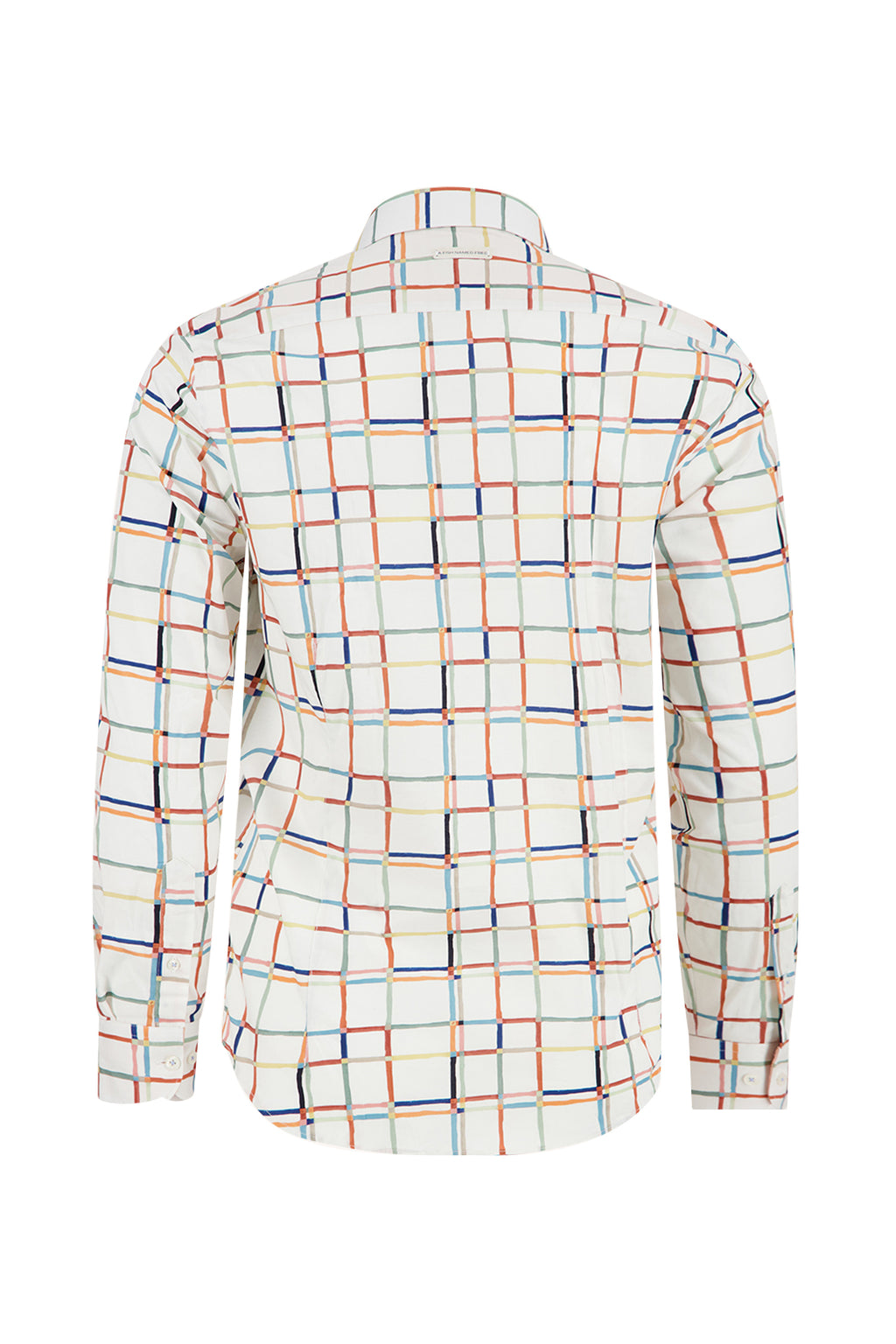 A Fish Named Fred Line Art LS Casual Shirt White
