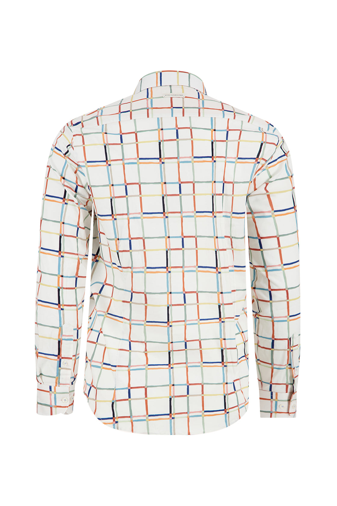 A Fish Named Fred Line Art LS Casual Shirt White