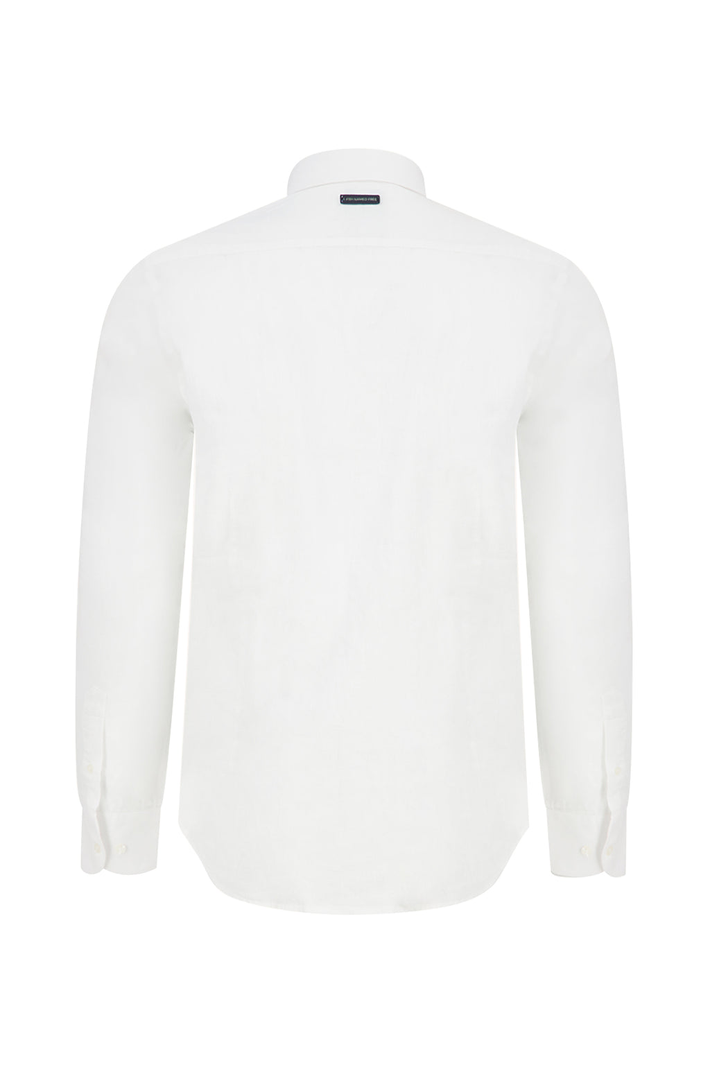A Fish Named Fred Linen Embroidery LS Casual Shirt Off White