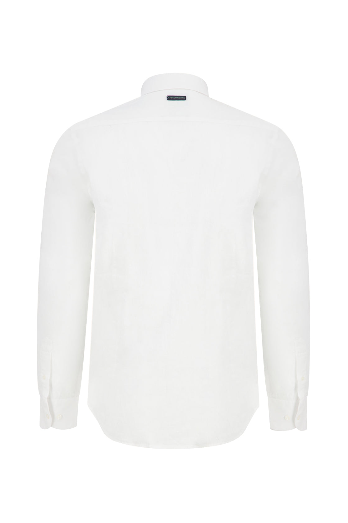 A Fish Named Fred Linen Embroidery LS Casual Shirt Off White