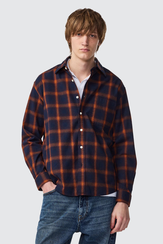 NN07 Deon 5465 Button Up LS Shirt Marine Check
