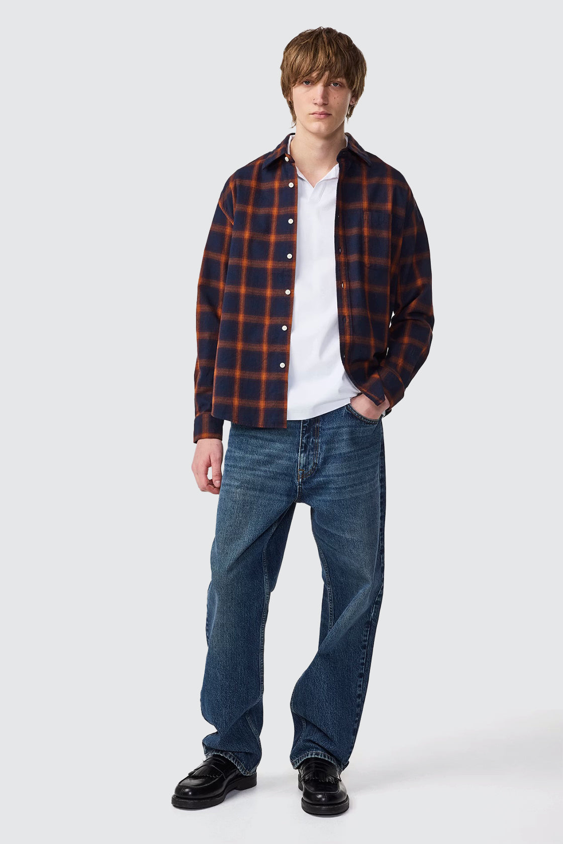 NN07 Deon 5465 Button Up LS Shirt Marine Check