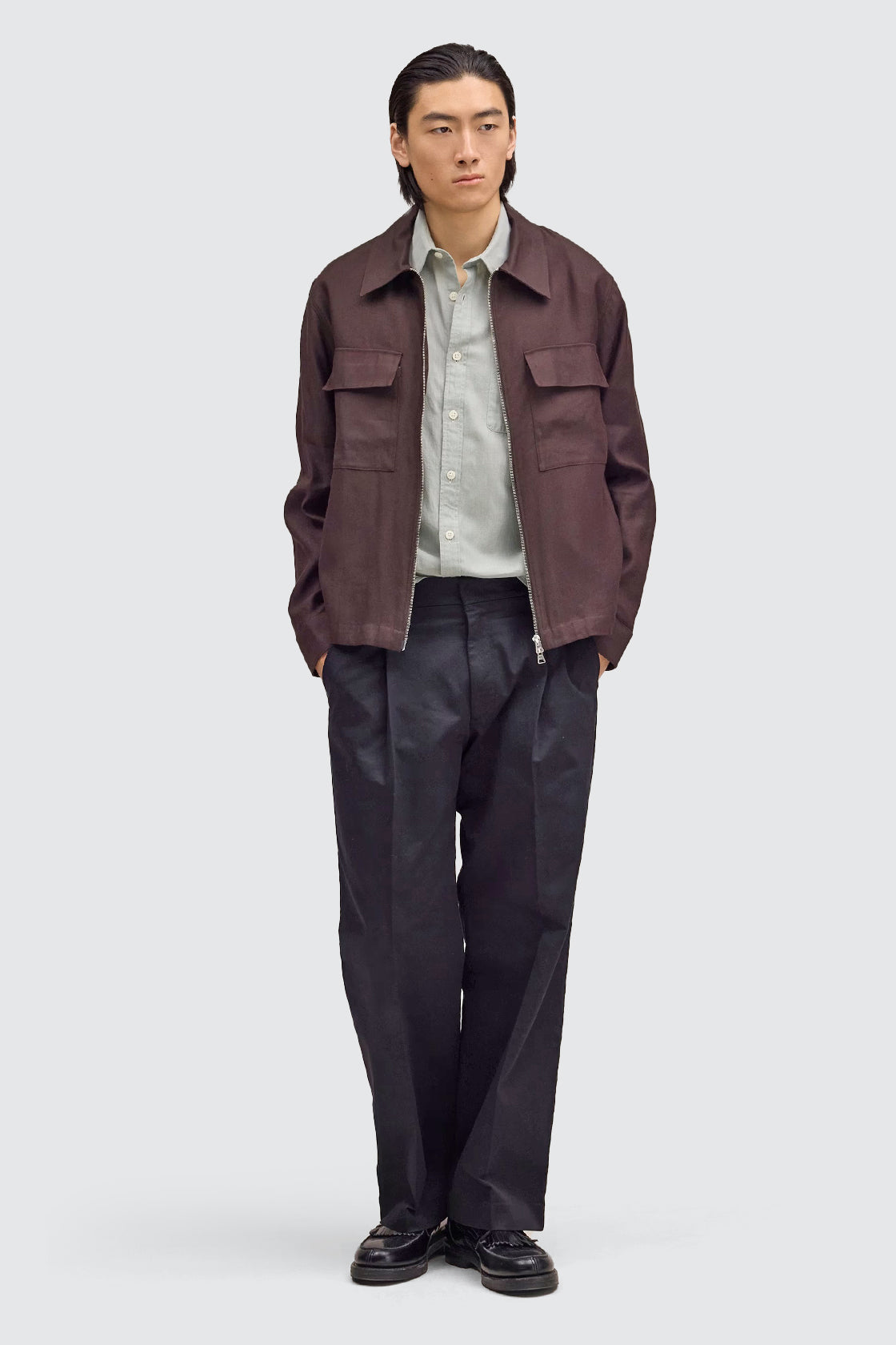 NN.07 1808 Alban Zip Jacket Deep Truffle