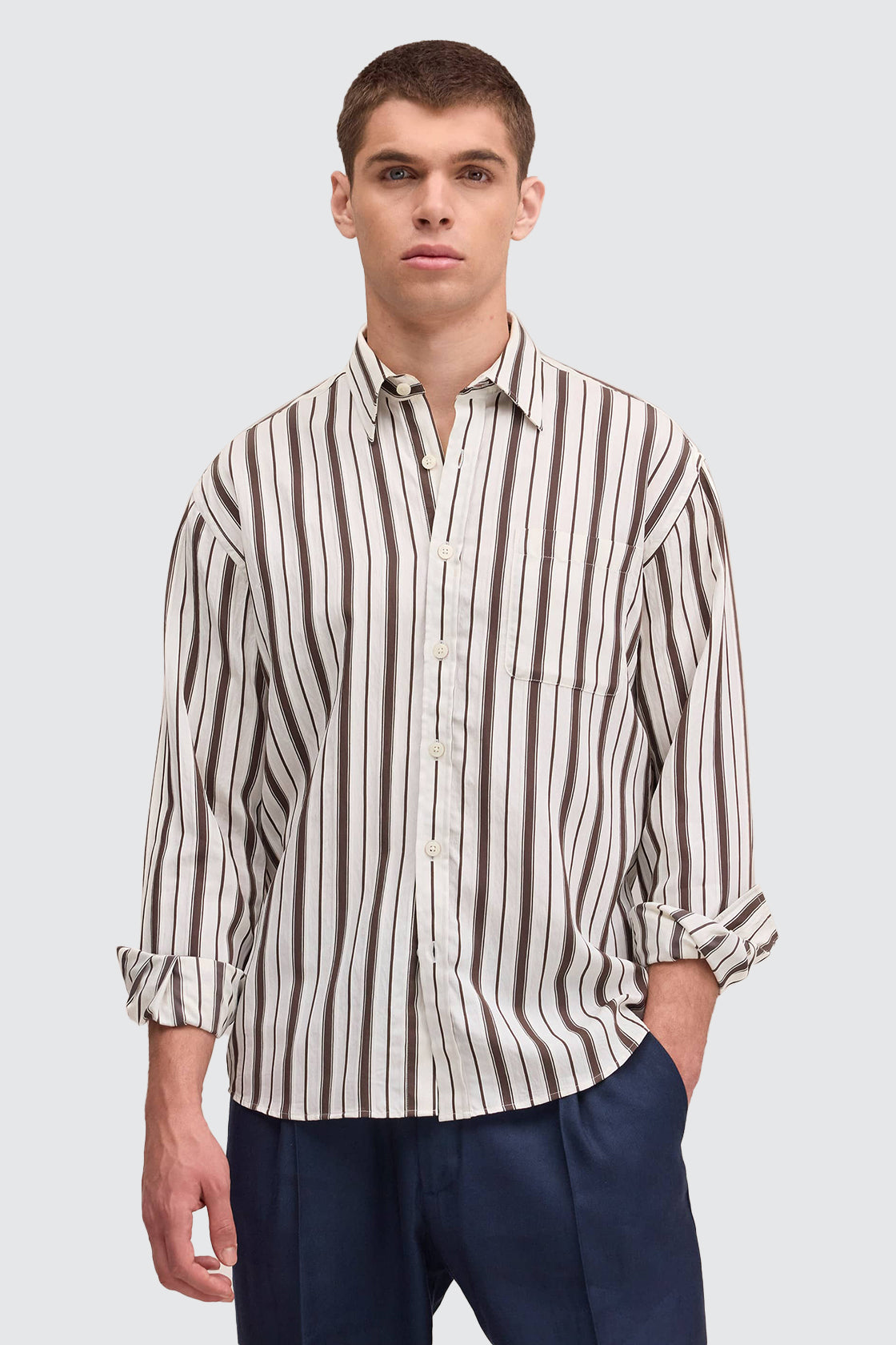 NN.07 50039 Deon LS Shirt Deep Truffle