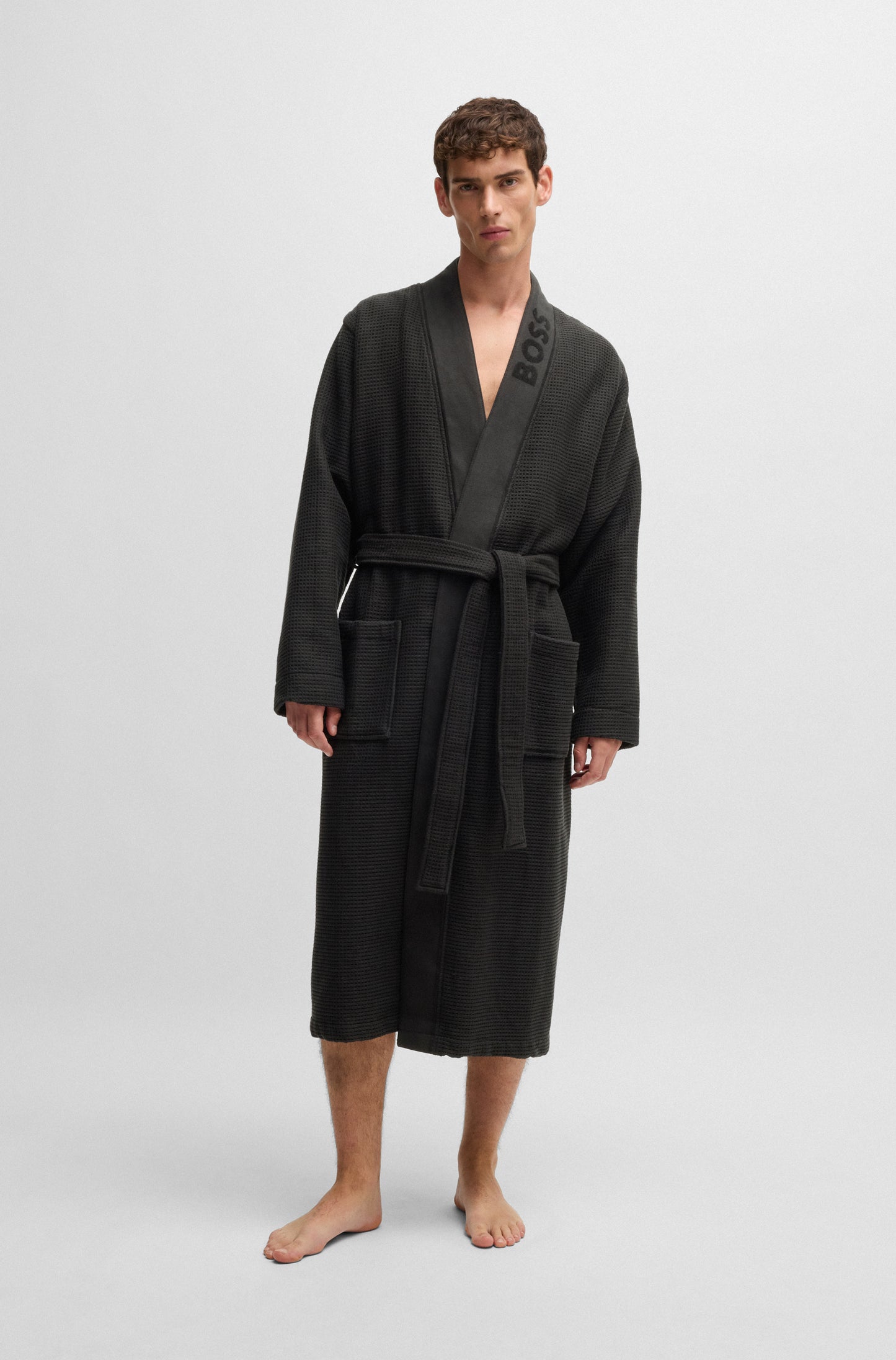 Hugo Boss Waffle Kimono Black