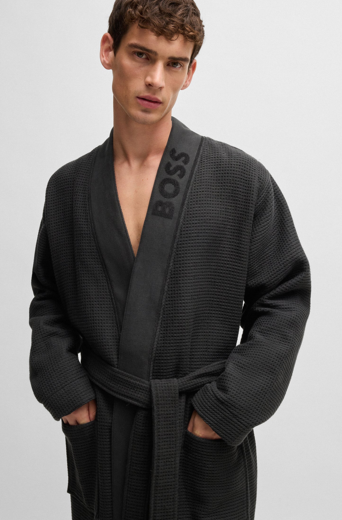 Hugo Boss Waffle Kimono Black