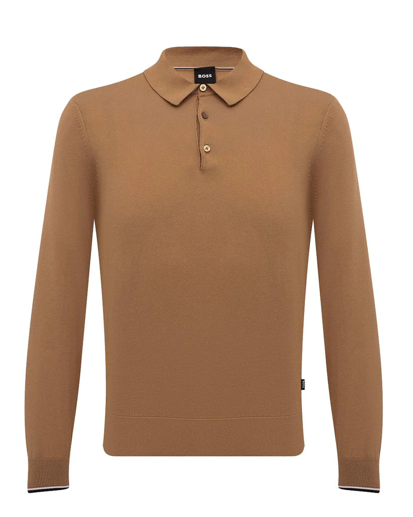 Hugo Boss Gemello LS Polo Open Brown