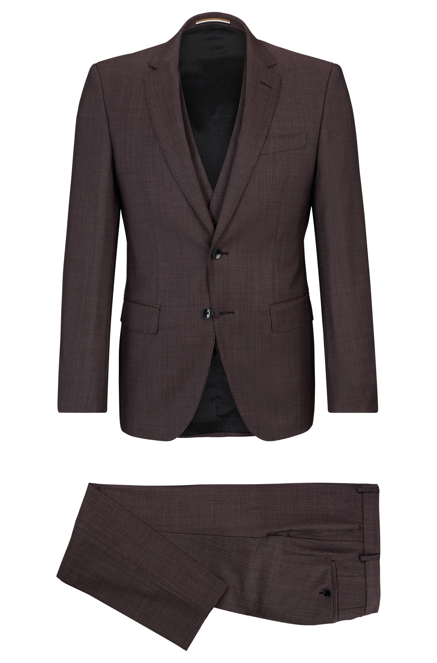 Hugo Boss H-Huge 3pc Suit Dk Red