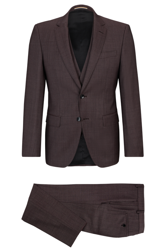 Hugo Boss H-Huge 3pc Suit Dk Red